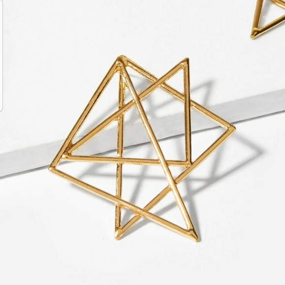 XValeriexx Gold Geometric Earrings - Picture 2 of 5